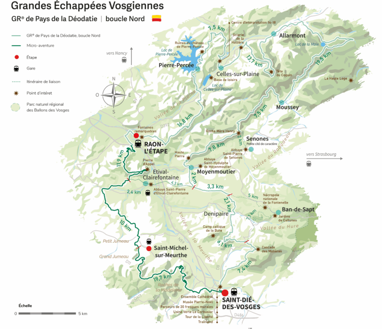 Carte_GRP Déodatie boucle nord_micro aventure Saint Dié Raon l'Étape